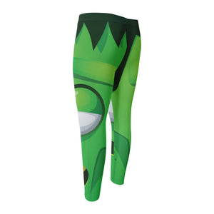 Halloween Frankenstein Face Print Men's Compression Pants