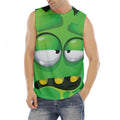 Halloween Frankenstein Face Print Men's Fitness Tank Top