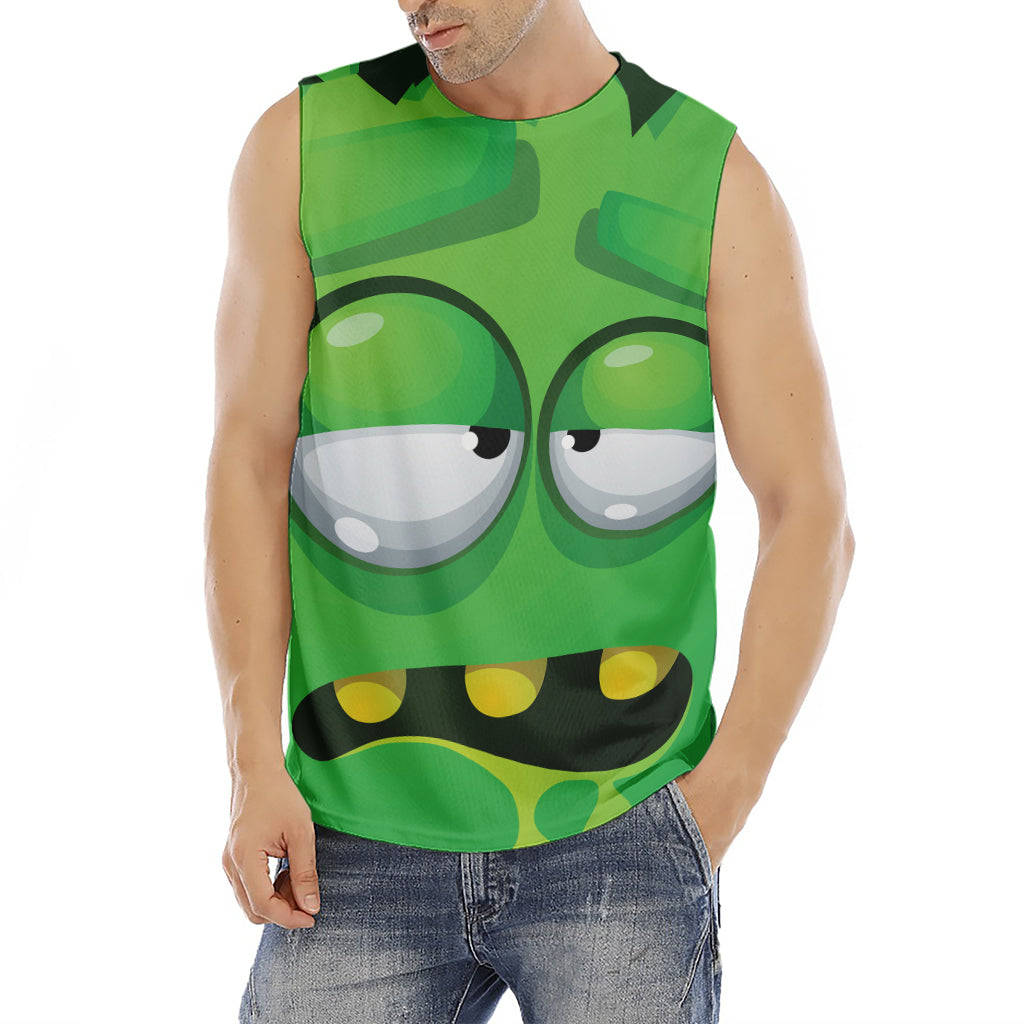 Halloween Frankenstein Face Print Men's Fitness Tank Top