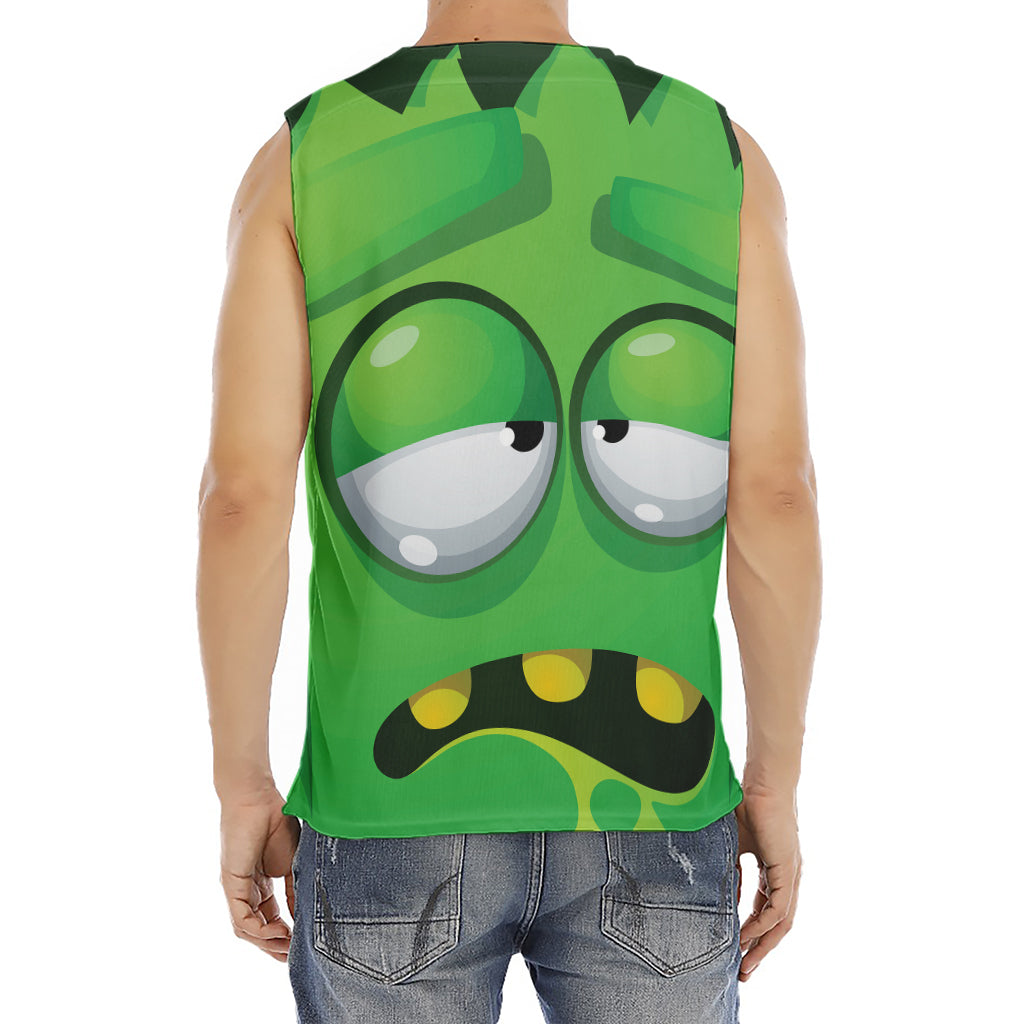 Halloween Frankenstein Face Print Men's Fitness Tank Top