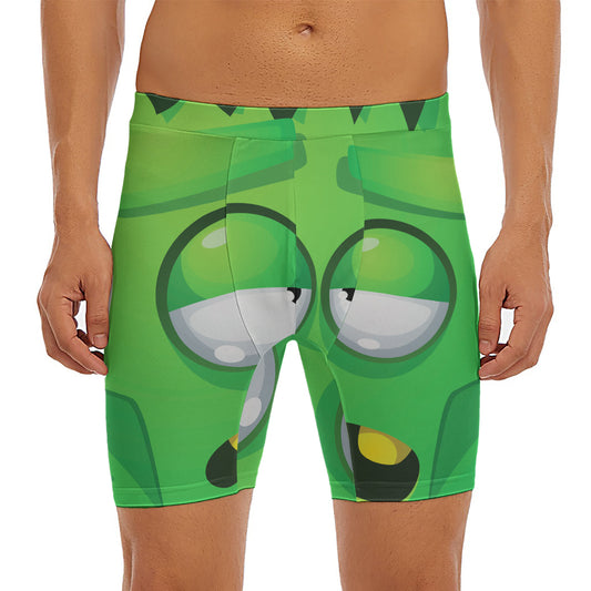 Halloween Frankenstein Face Print Men's Long Boxer Briefs