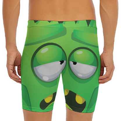 Halloween Frankenstein Face Print Men's Long Boxer Briefs