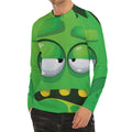 Halloween Frankenstein Face Print Men's Long Sleeve Rash Guard