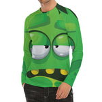 Halloween Frankenstein Face Print Men's Long Sleeve Rash Guard