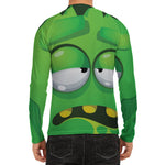 Halloween Frankenstein Face Print Men's Long Sleeve Rash Guard