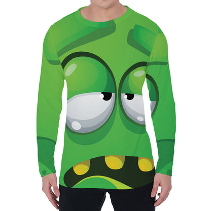 Halloween Frankenstein Face Print Men's Long Sleeve T-Shirt