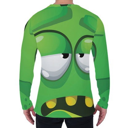 Halloween Frankenstein Face Print Men's Long Sleeve T-Shirt