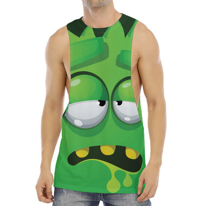 Halloween Frankenstein Face Print Men's Muscle Tank Top