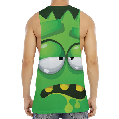 Halloween Frankenstein Face Print Men's Muscle Tank Top