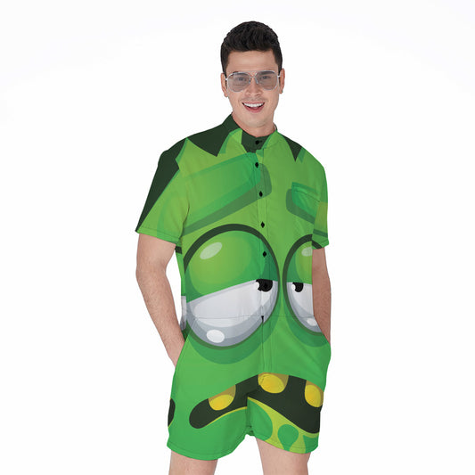 Halloween Frankenstein Face Print Men's Rompers