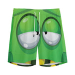 Halloween Frankenstein Face Print Men's Sports Shorts