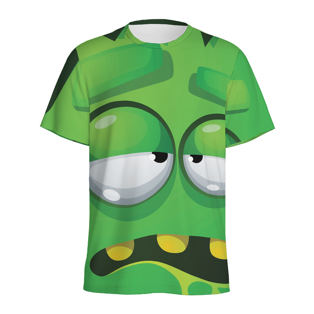 Halloween Frankenstein Face Print Men's Sports T-Shirt