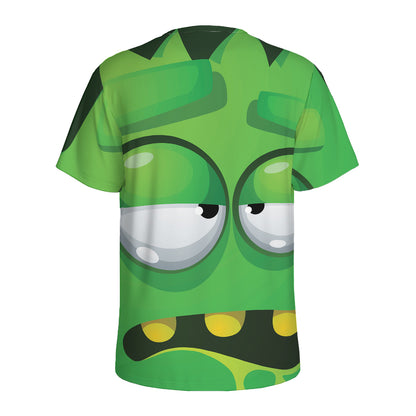 Halloween Frankenstein Face Print Men's Sports T-Shirt