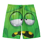 Halloween Frankenstein Face Print Men's Swim Trunks