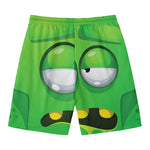 Halloween Frankenstein Face Print Men's Swim Trunks