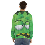 Halloween Frankenstein Face Print Men's Velvet Pullover Hoodie