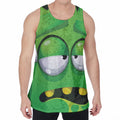 Halloween Frankenstein Face Print Men's Velvet Tank Top