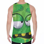 Halloween Frankenstein Face Print Men's Velvet Tank Top