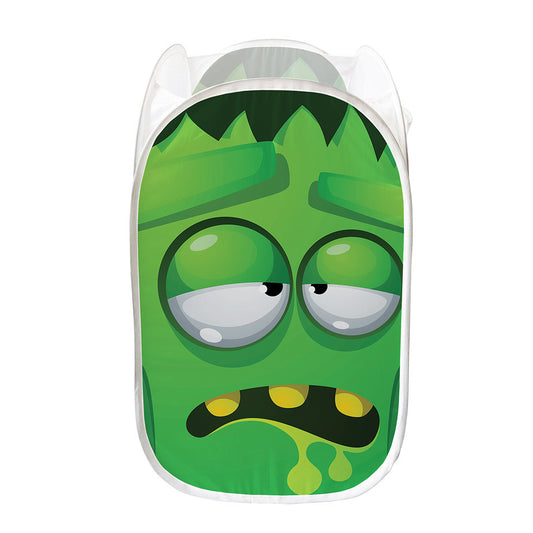 Halloween Frankenstein Face Print Mesh Laundry Hamper
