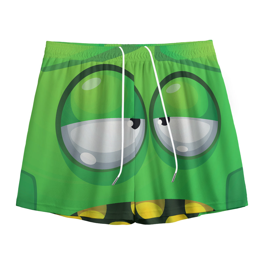 Halloween Frankenstein Face Print Mesh Shorts