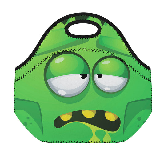Halloween Frankenstein Face Print Neoprene Lunch Bag
