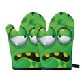 Halloween Frankenstein Face Print Oven Mitts