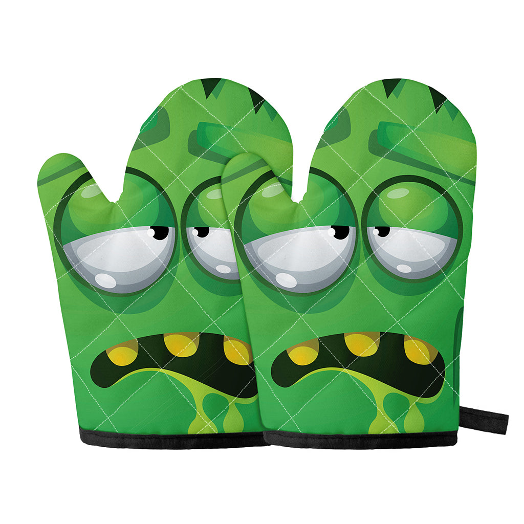 Halloween Frankenstein Face Print Oven Mitts