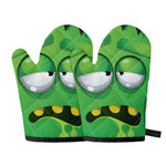 Halloween Frankenstein Face Print Oven Mitts