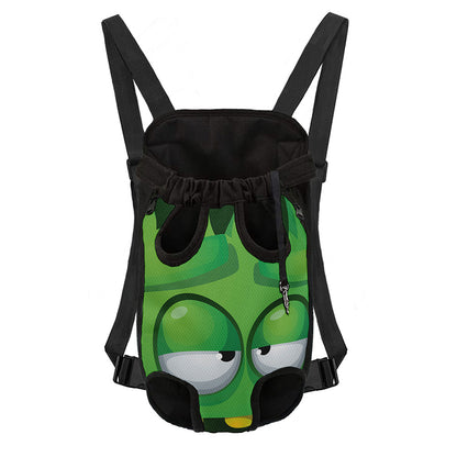 Halloween Frankenstein Face Print Pet Carrier Backpack