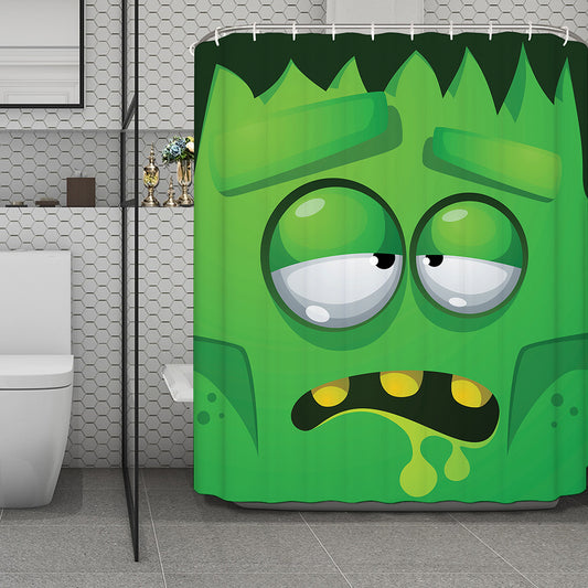 Halloween Frankenstein Face Print Polyester Shower Curtain
