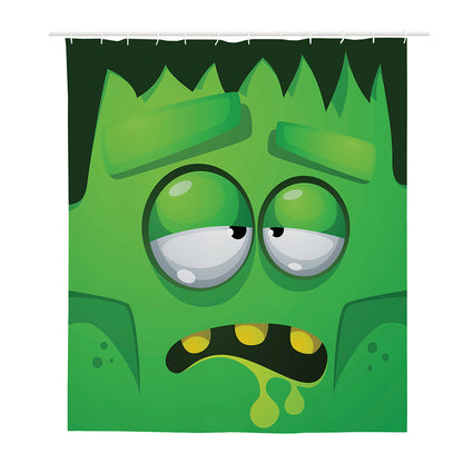 Halloween Frankenstein Face Print Polyester Shower Curtain