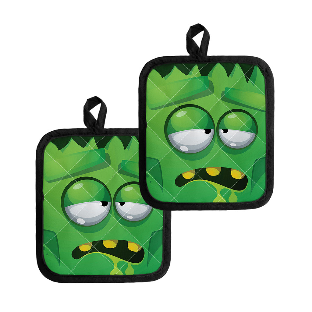 Halloween Frankenstein Face Print Pot Holders
