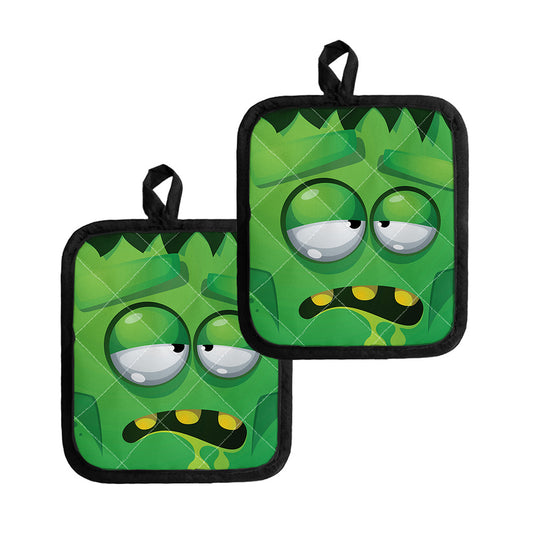 Halloween Frankenstein Face Print Pot Holders
