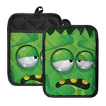 Halloween Frankenstein Face Print Pot Holders With Pocket
