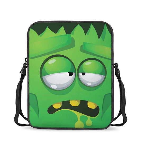 Halloween Frankenstein Face Print Rectangular Crossbody Bag