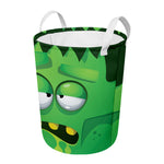 Halloween Frankenstein Face Print Round Laundry Basket