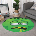 Halloween Frankenstein Face Print Round Rug