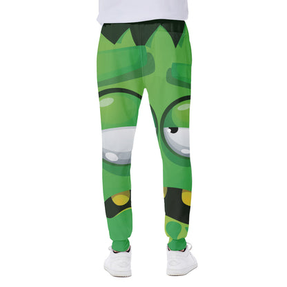 Halloween Frankenstein Face Print Scuba Joggers