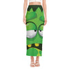 Halloween Frankenstein Face Print Side Slit Maxi Skirt