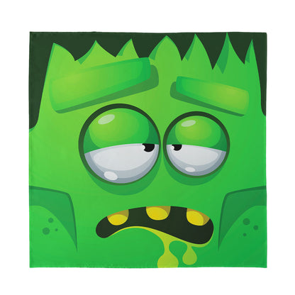 Halloween Frankenstein Face Print Silk Bandana