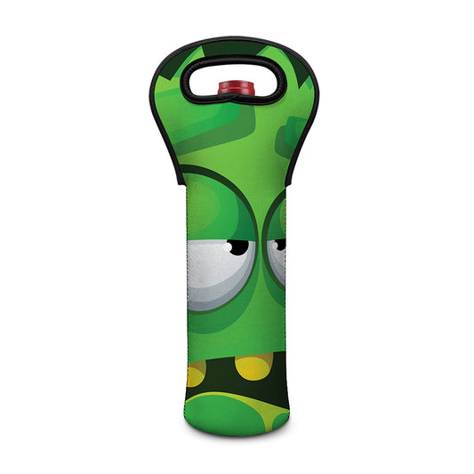 Halloween Frankenstein Face Print Single Neoprene Wine Tote