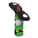 Halloween Frankenstein Face Print Single Neoprene Wine Tote