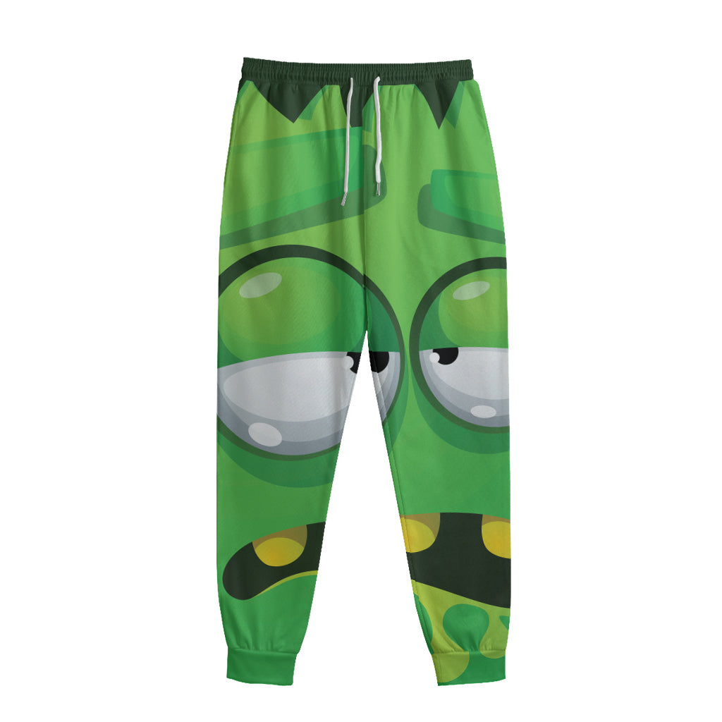 Halloween Frankenstein Face Print Sweatpants