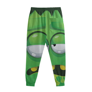 Halloween Frankenstein Face Print Sweatpants