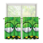 Halloween Frankenstein Face Print Tier Curtains