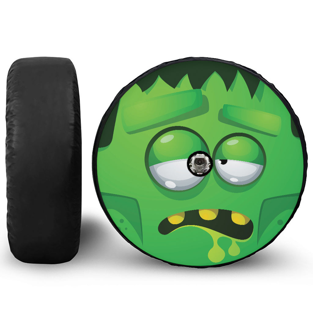 Halloween Frankenstein Face Print Tire Cover With Camera Hole