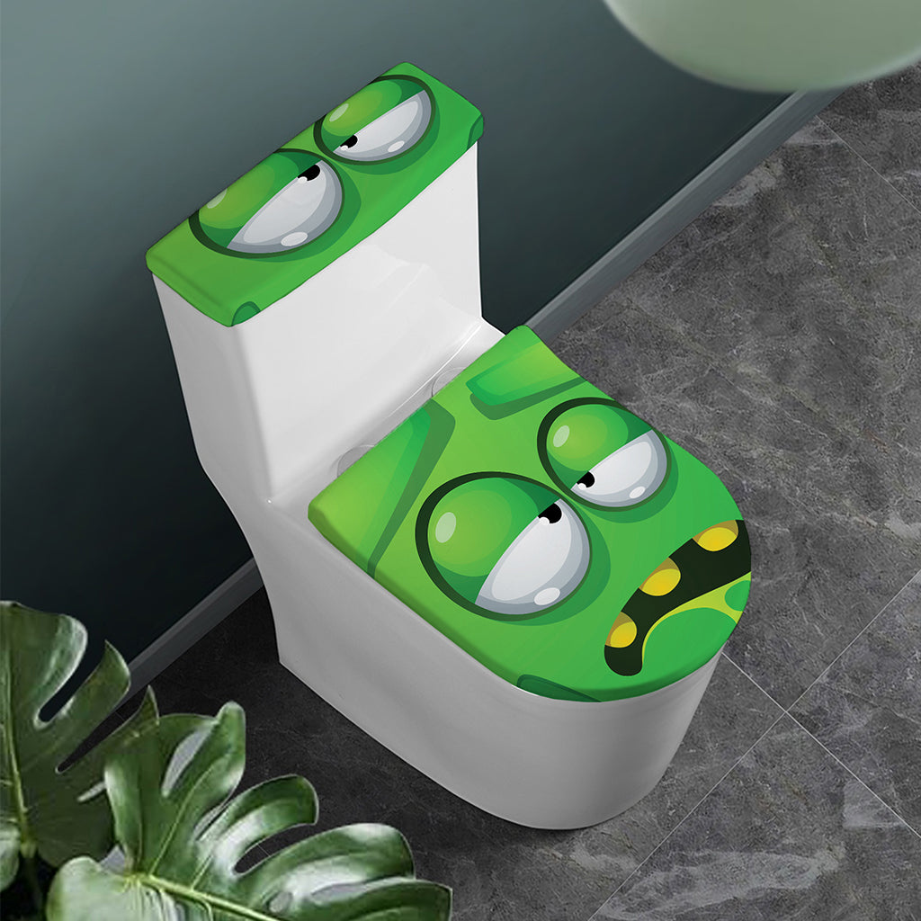 Halloween Frankenstein Face Print Toilet Lid And Tank Cover Set