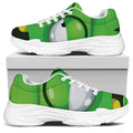 Halloween Frankenstein Face Print White Chunky Shoes