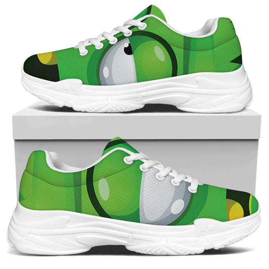Halloween Frankenstein Face Print White Chunky Shoes