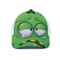 Halloween Frankenstein Face Print White Mesh Trucker Hat
